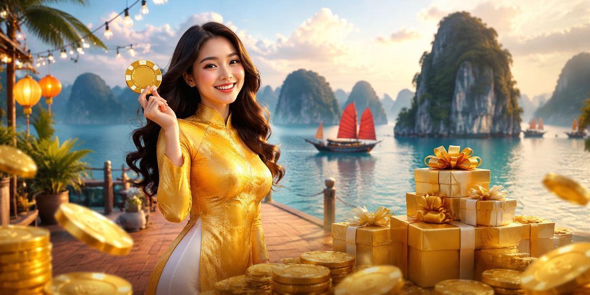 Người phụ nữ mặc áo dài tại Vịnh Hạ Long khám phá nền tảng giải trí trực tuyến